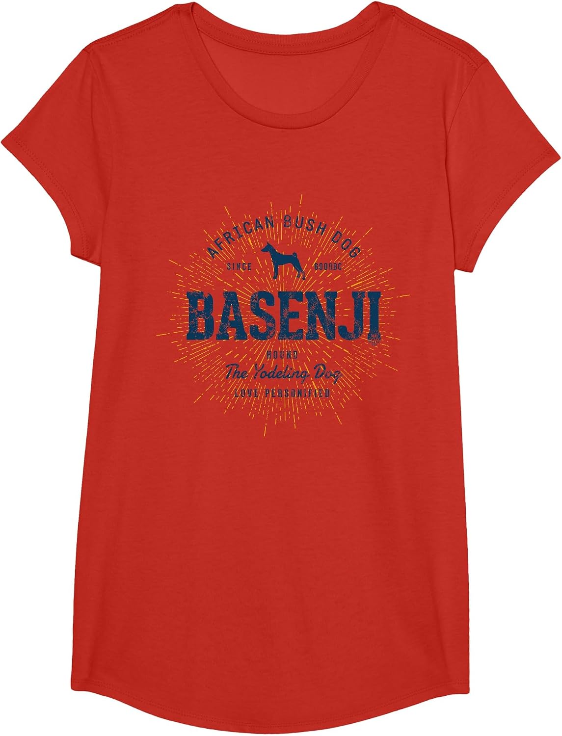 Vintage Basenji Retro T-Shirt - Girls Red