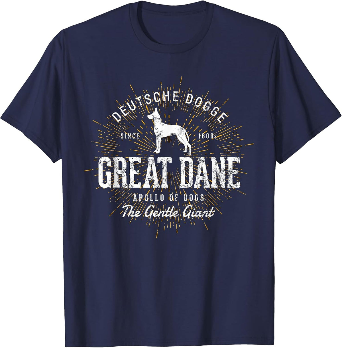 Retro Great Dane Vintage T-Shirt - Navy Blue