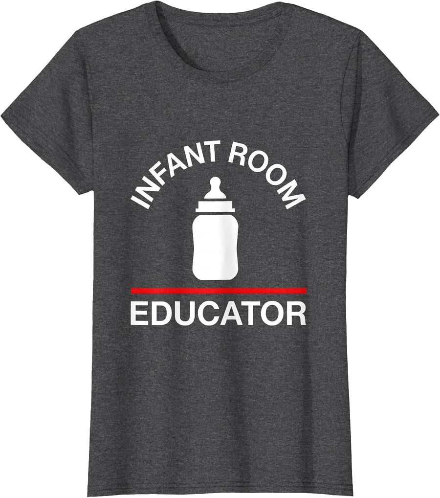 Women's Infant Room Educator Swiss International Childcare Teacher T-Shirt - Dark Heather Grey