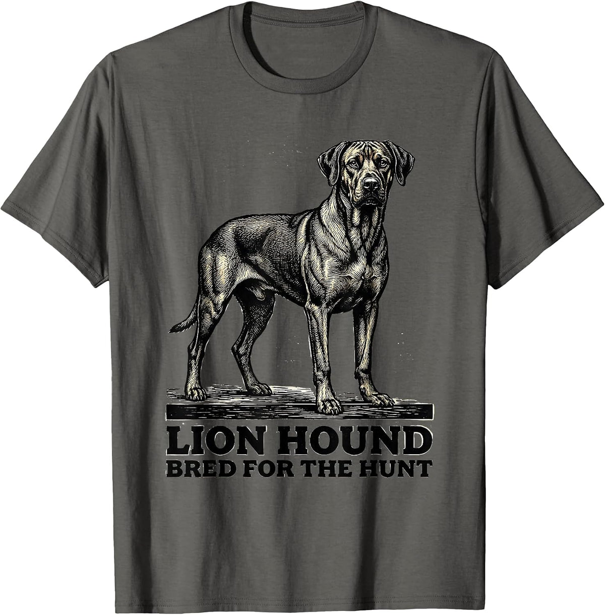 Lion Hound Bred For The Hunt Vintage Rhodesian Ridgeback Dog T-Shirt - Asphalt Grey
