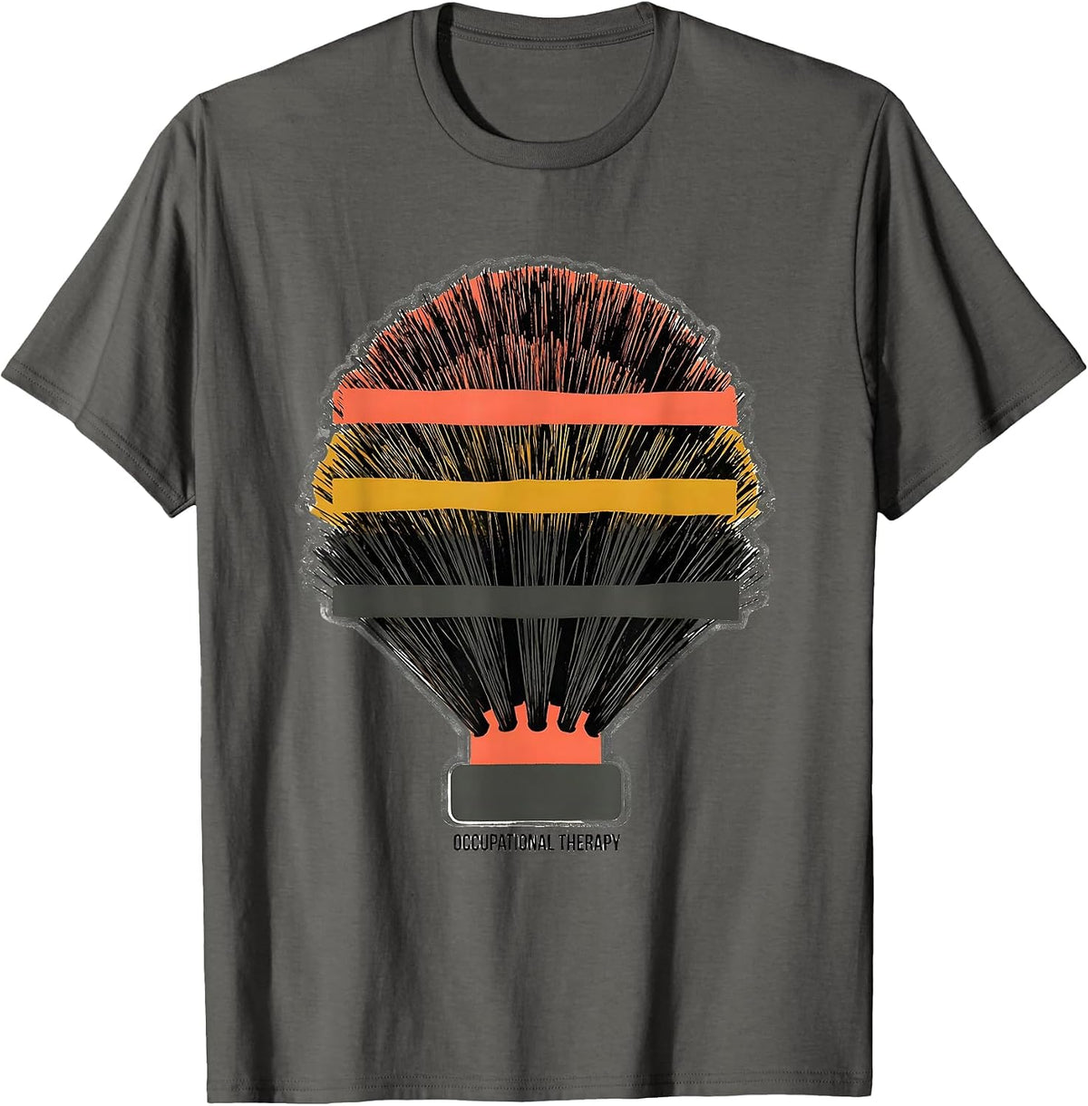 Men's Occupational Therapy Retro Screenprint OT Month Gift T-Shirt - Asphalt Grey