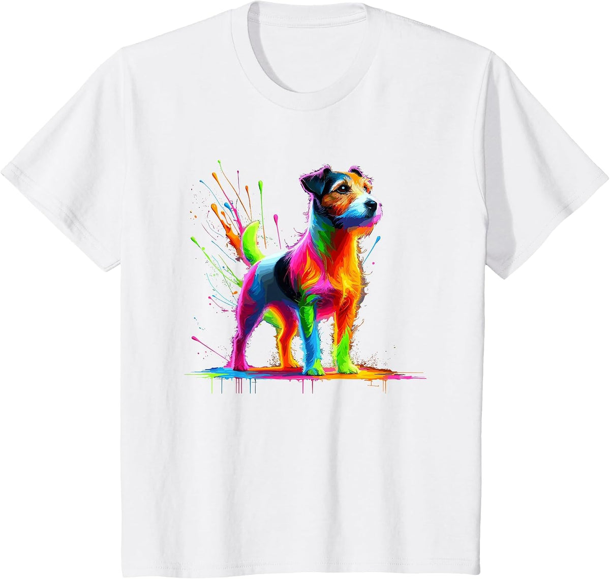Splash Art Jack Russell Terrier T-Shirt - White