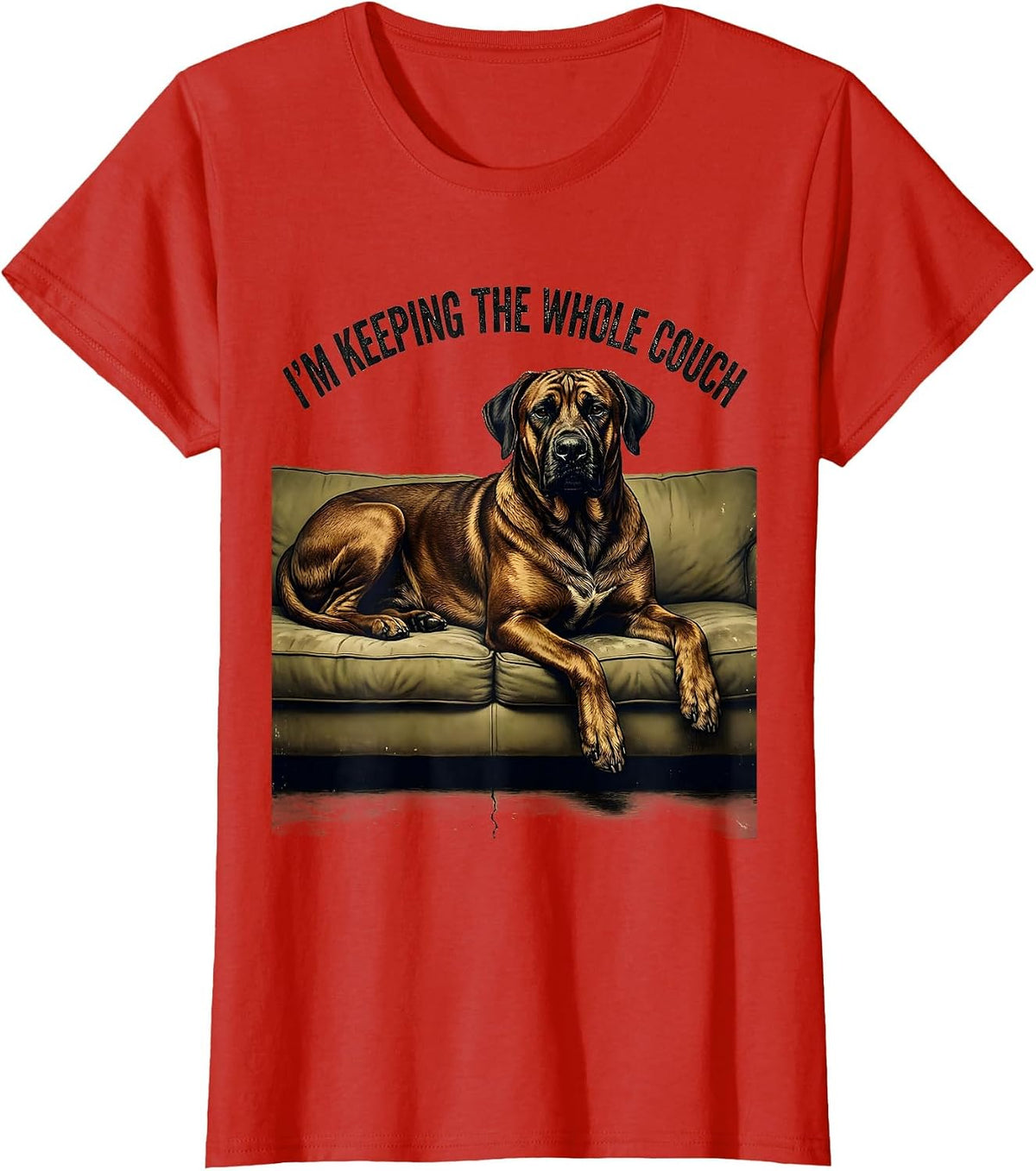 Women's I’m Keeping The Whole Couch Vintage Rhodesian Ridgeback Dog T-Shirt - Red