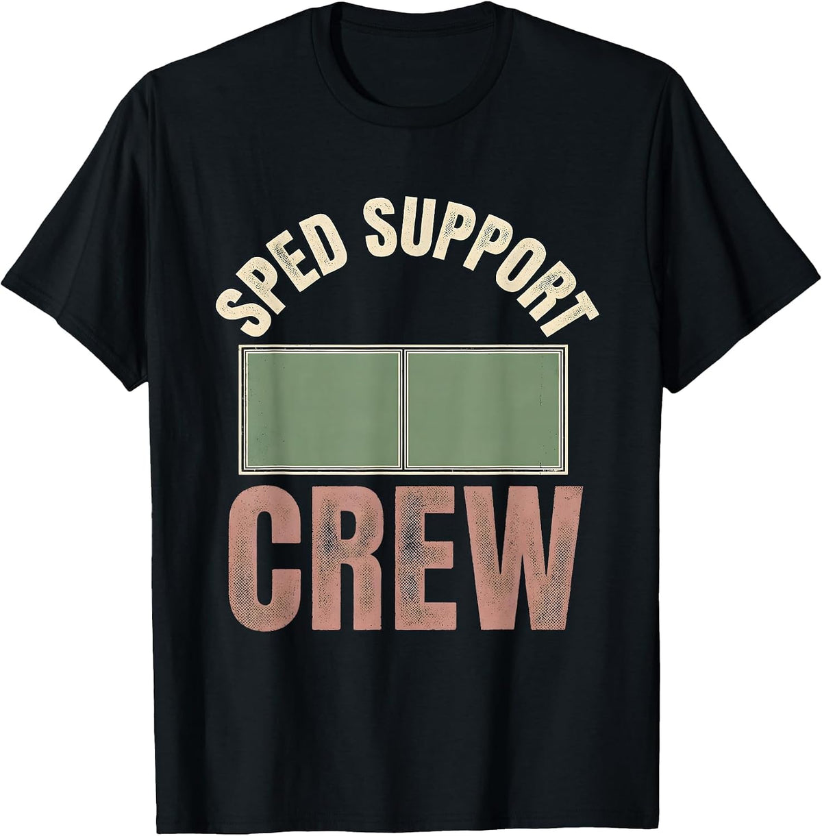 Men's SPED Support Crew Vintage Special Education Teacher T-Shirt - Black
