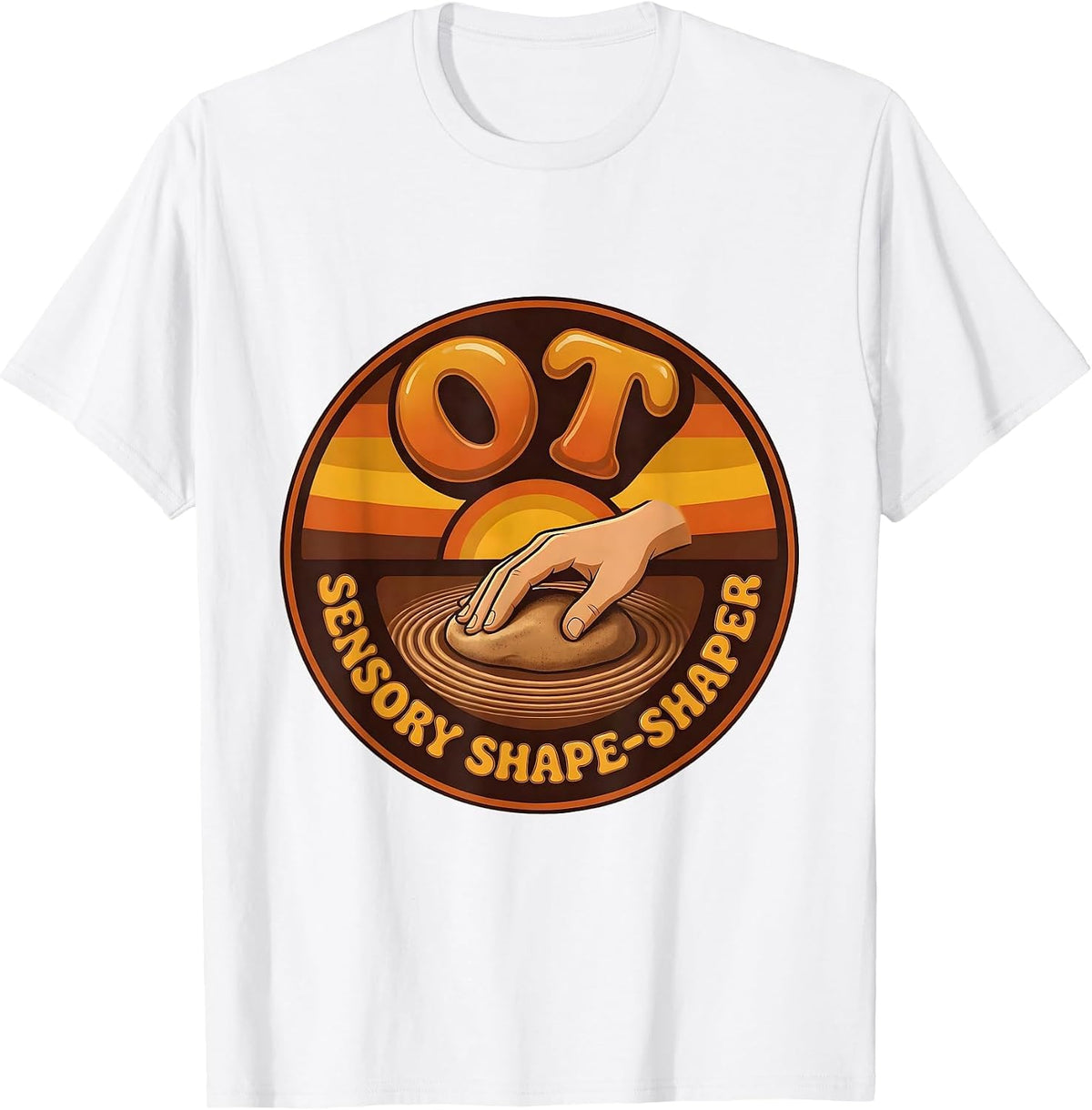 Men's OT Sensory Shape-Shaper Retro Occupational Therapy T-Shirt - White