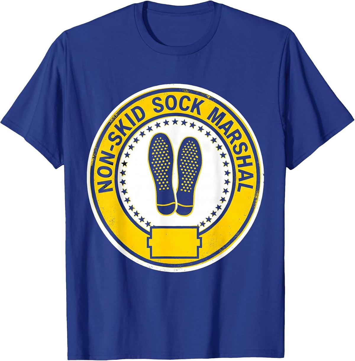 Men's Non-Skid Sock Marshal Funny Nurse Physical Therapy Fall T-Shirt - Royal Blue