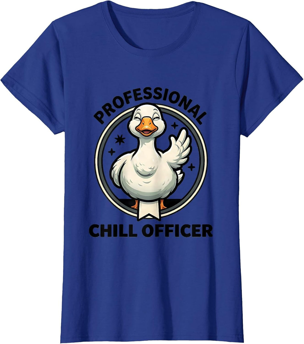 Women's Professional Chill Officer Funny Mental Health Counselor T-Shirt - Royal Blue