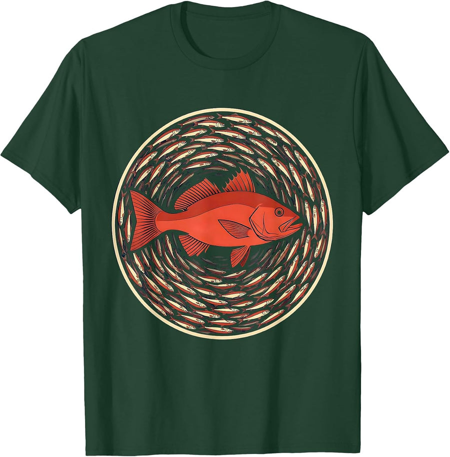 Men's Gulf of Mexico Red Snapper Baitfish Swirl T-Shirt - Dark Green