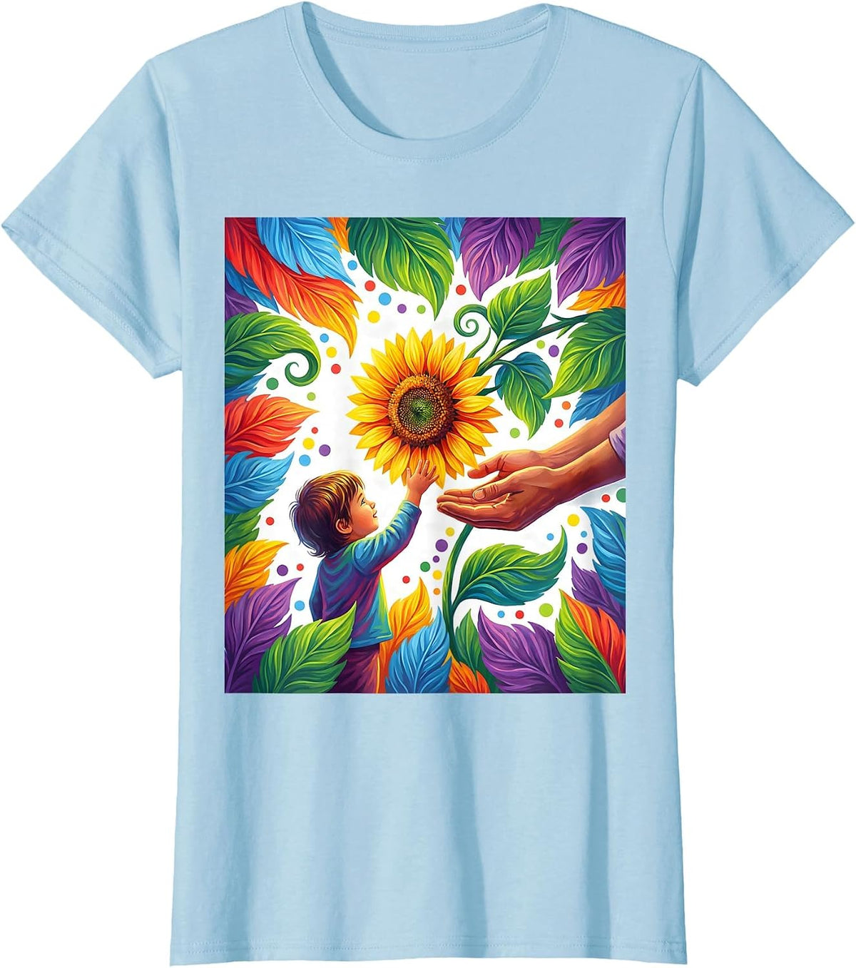 Women's Prek Teacher Flower Gift Cute Illustration T-Shirt - Baby Blue