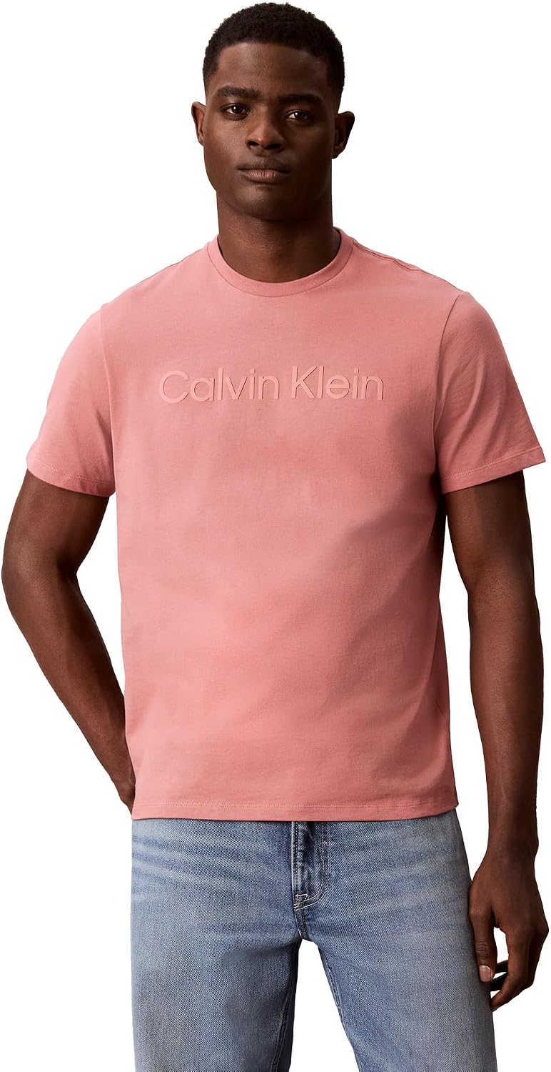 Calvin Klein Men's Relaxed Fit CK Logo Crewneck T-Shirt - Light Mahogany