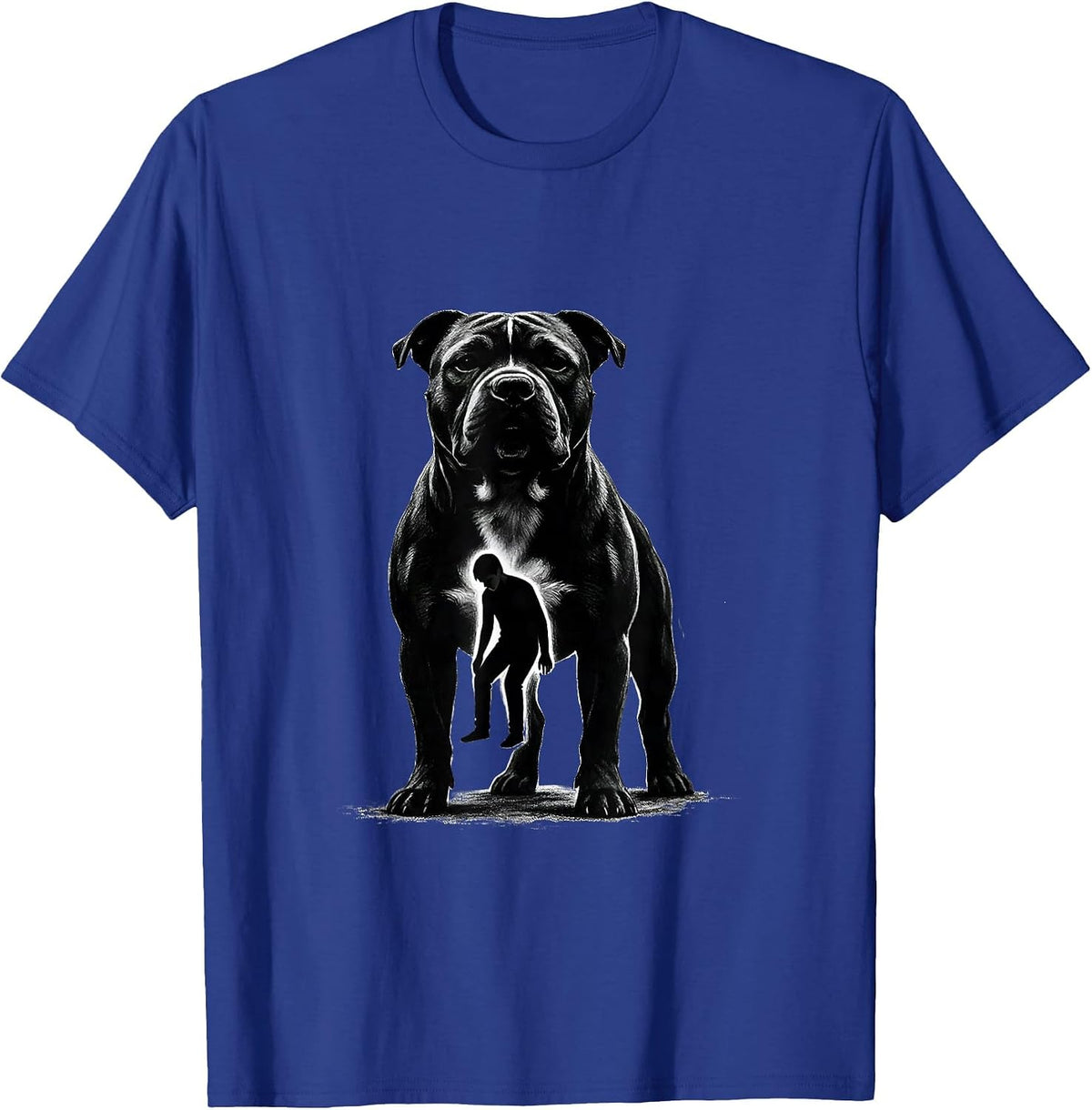 Pit Bull Mom Dog Lover Minimalist Silhouette T-Shirt - Royal Blue