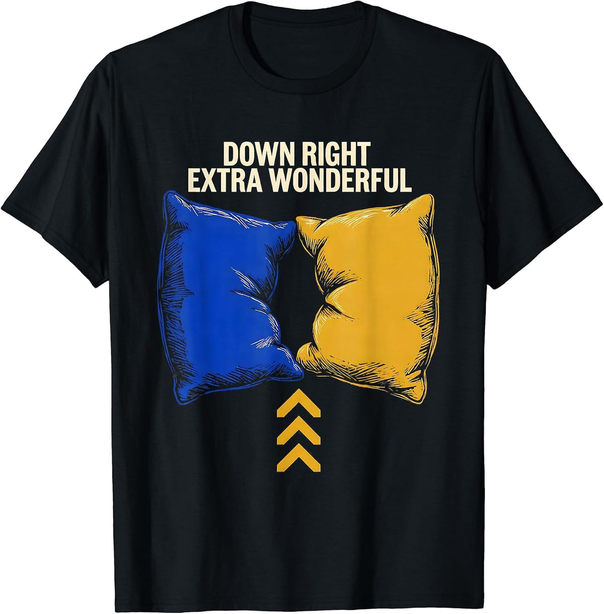 Men's Down Right Extra Wonderful Linocut Down Syndrome Awareness T-Shirt - Black