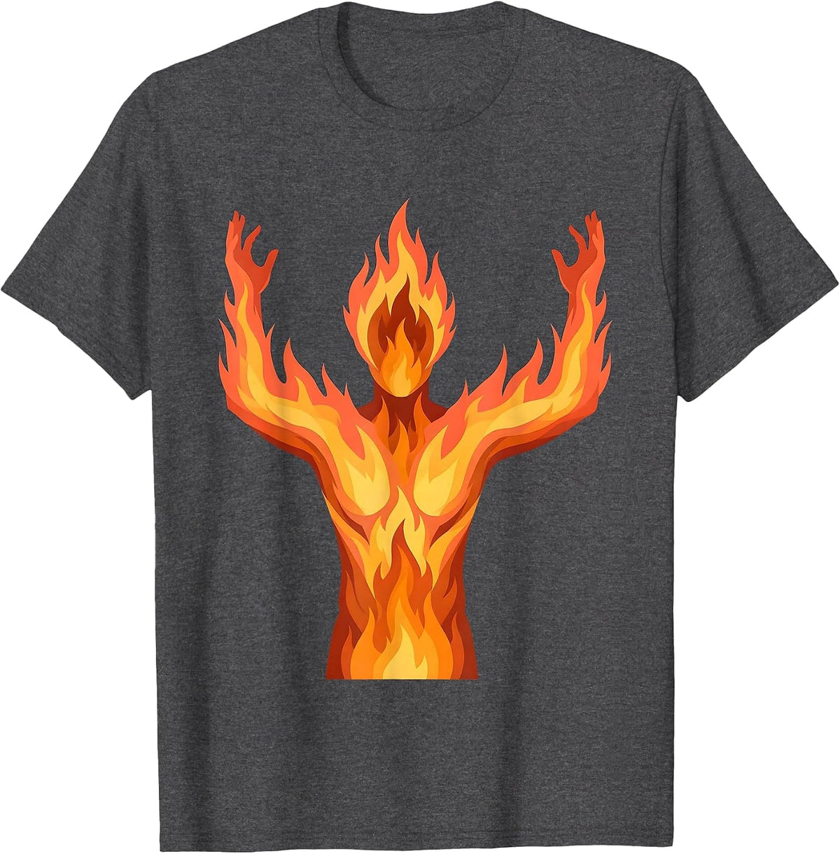 Rizz Em With The Tism Flame Silhouette Design T-Shirt - Dark Heather Grey