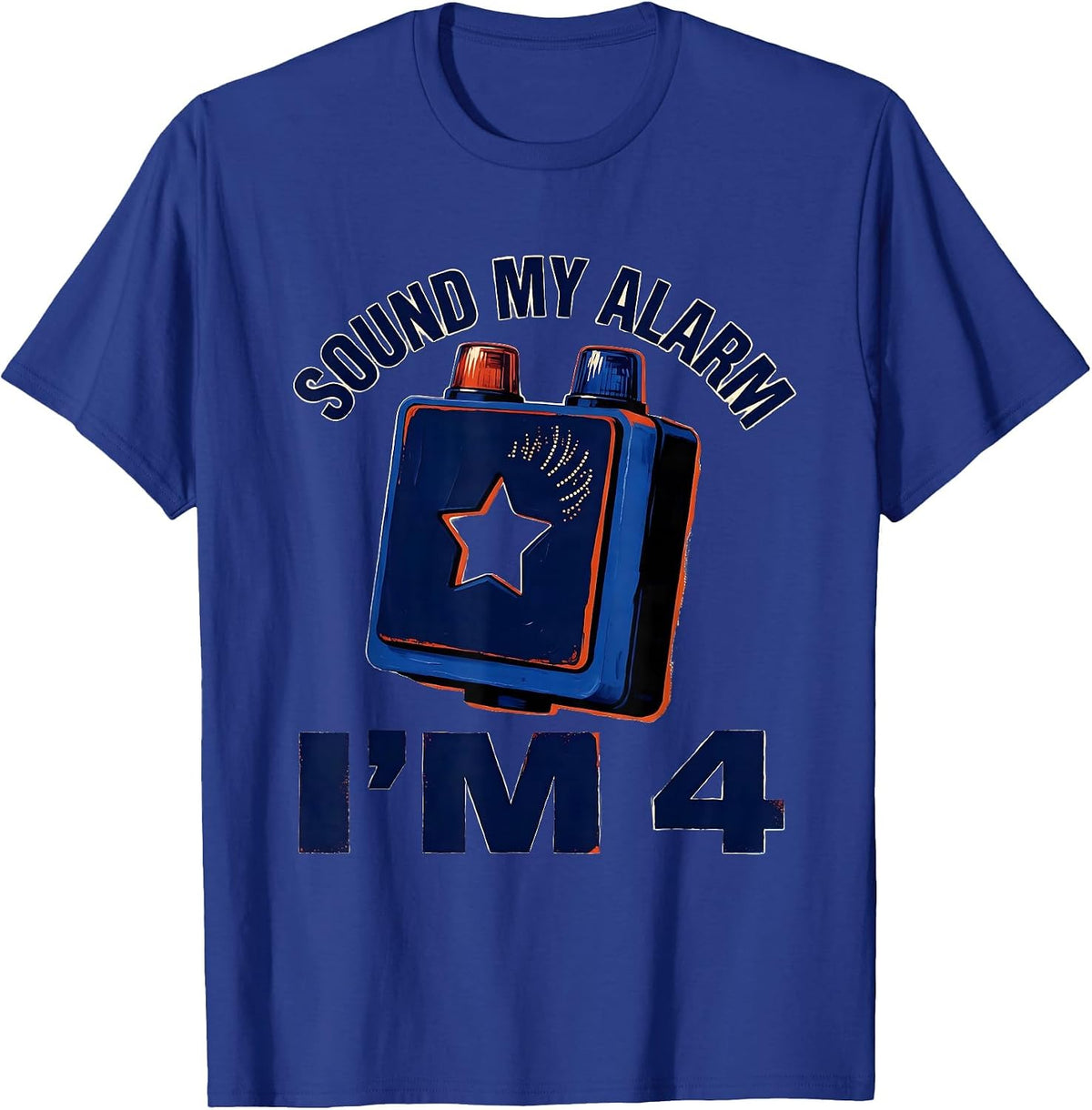 Men's Sound My Alarm, I'm 4 Future Police Officer Kids Birthday T-Shirt - Royal Blue