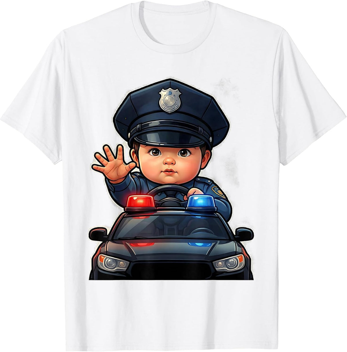 Men's Child Officer Future Police Officer Birthday Party T-Shirt - White
