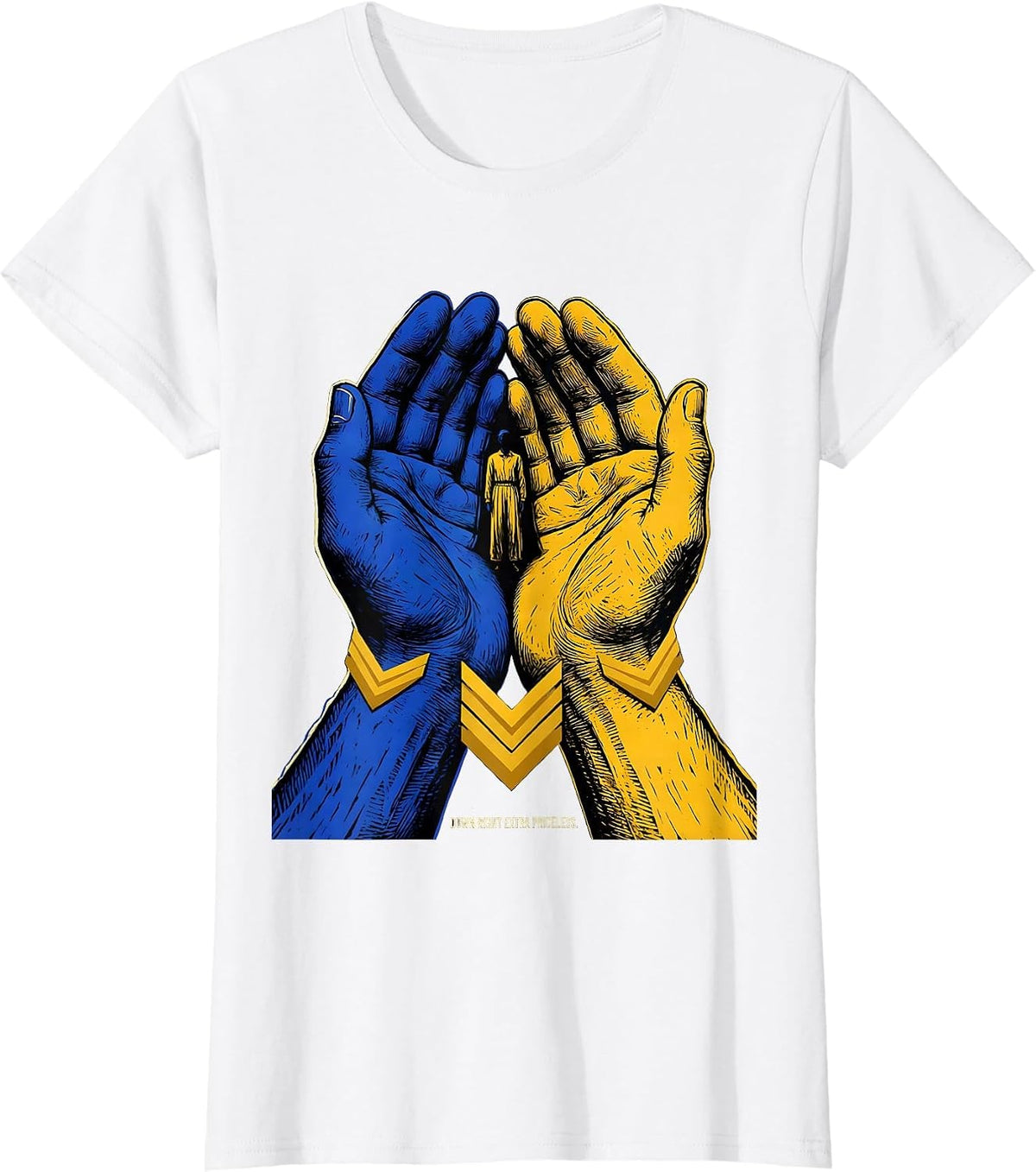 Women's Down Right Extra Priceless Linocut Down Syndrome Awareness T-Shirt - White