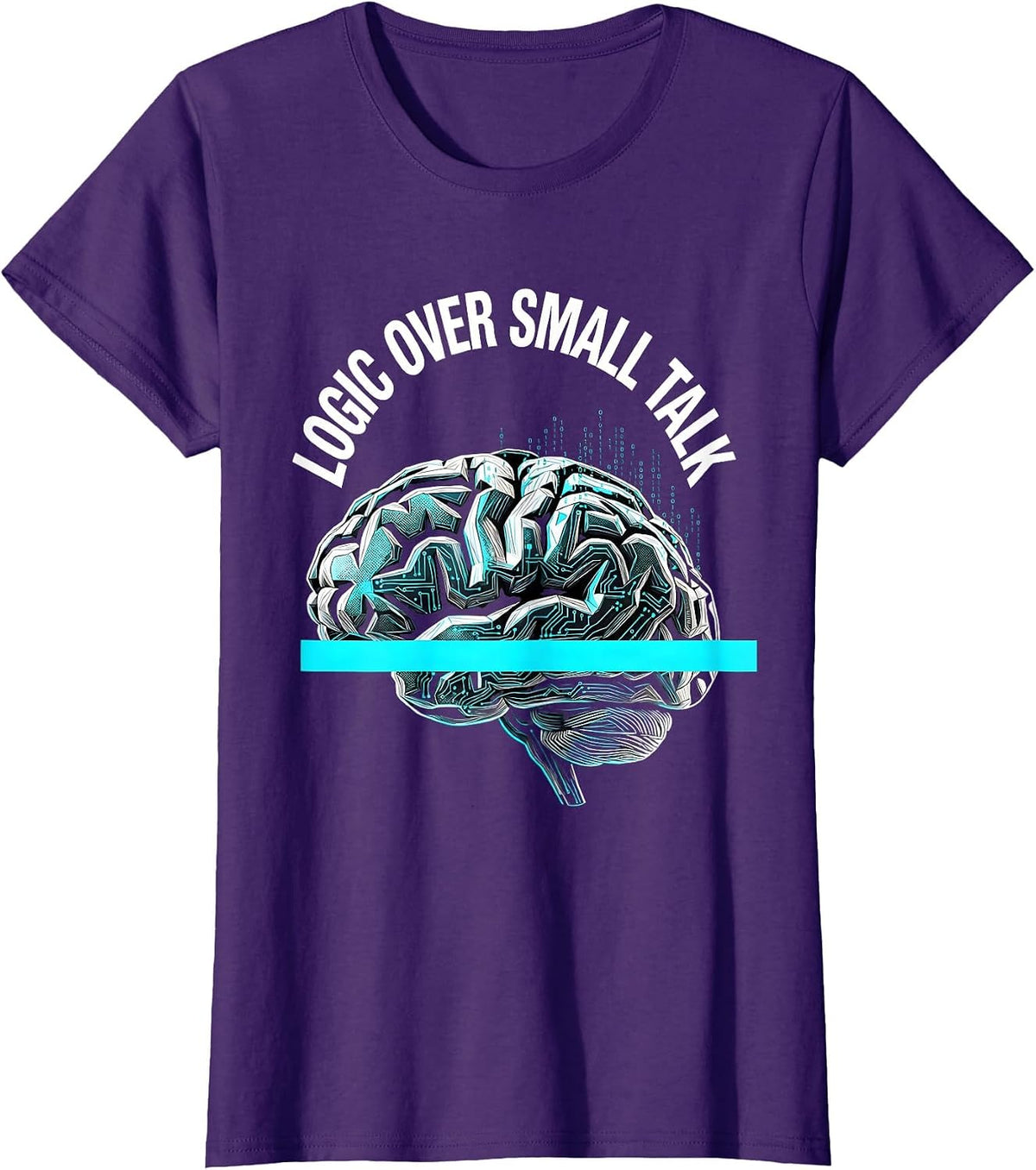 Women's Logic Over Small Talk Autism Awareness Design T-Shirt - Purple