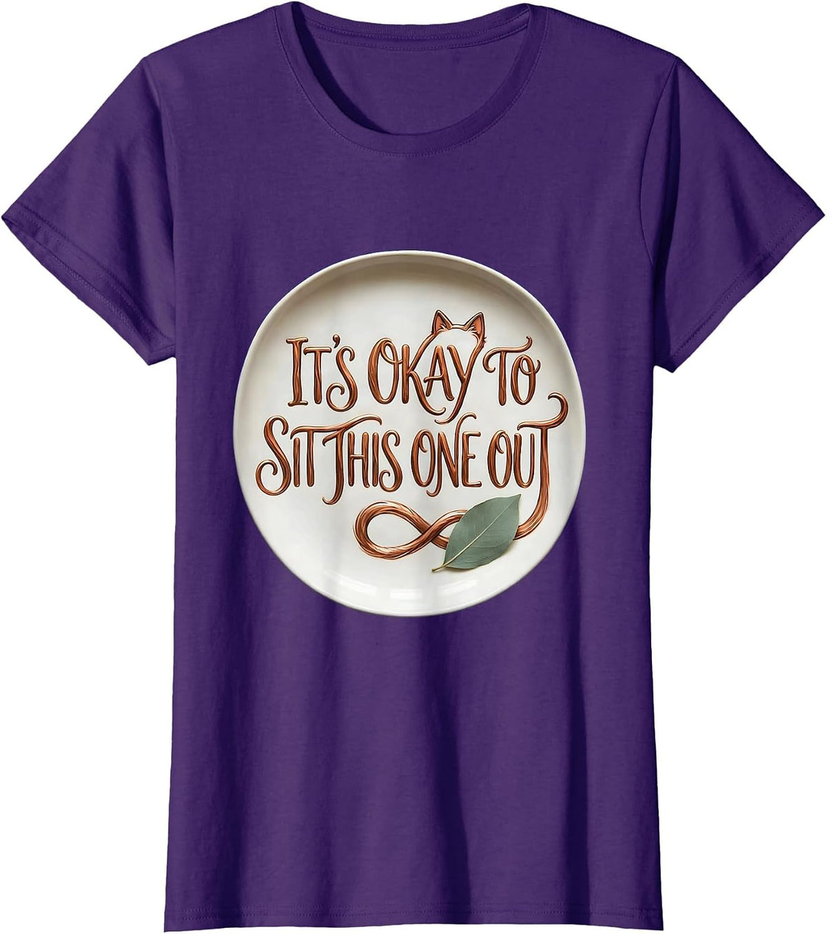 Women's It's Okay To Sit This One Out Cute Kawaii Cat Lover Boho T-Shirt - Purple