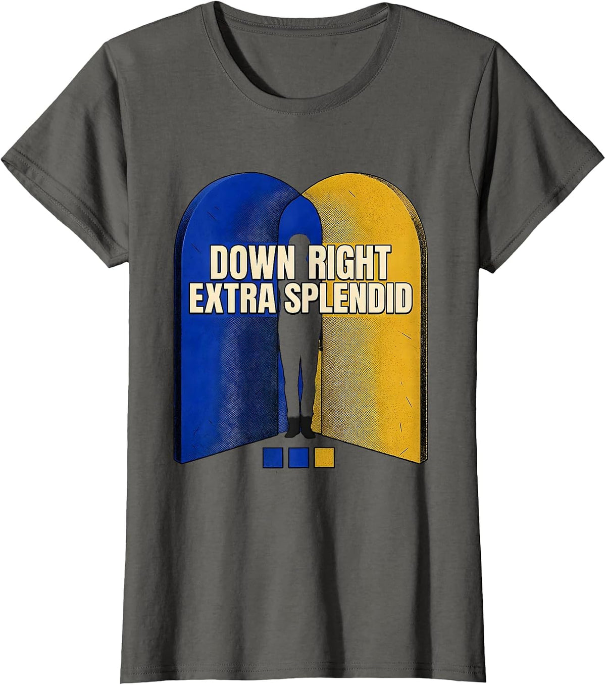 Women's Down Right Extra Splendid Heartfelt Down Syndrome Awareness T-Shirt - Asphalt Grey