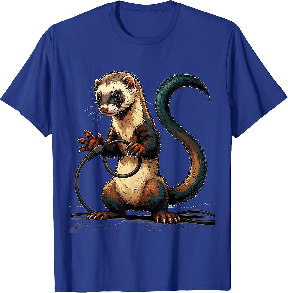 Masked Ferret Monster Humor Ferret Lover Gift T-Shirt - Royal Blue