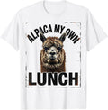 Men's Alpaca My Own Lunch Distressed Funny Alpaca Lover Gift T-Shirt - White