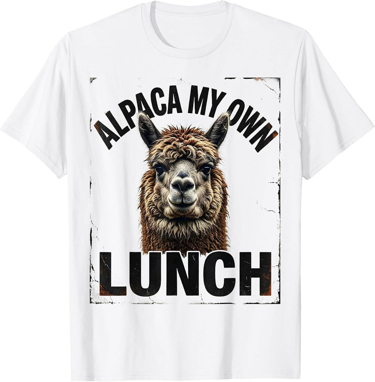 Men's Alpaca My Own Lunch Distressed Funny Alpaca Lover Gift T-Shirt - White