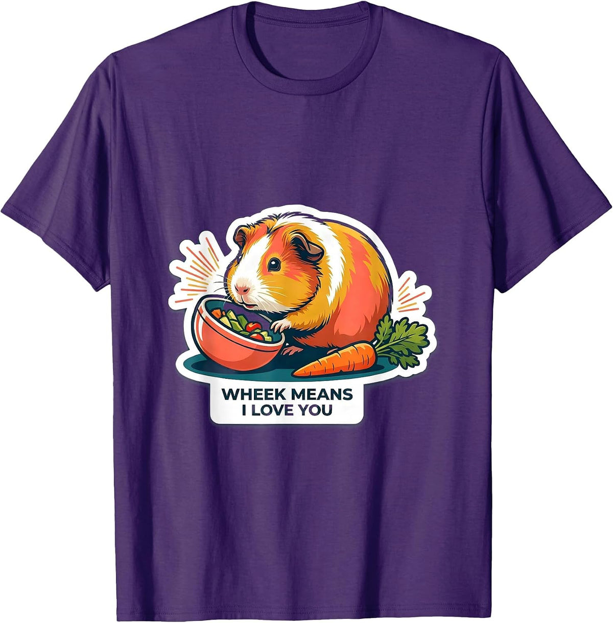 Wheek Means I Love You Funny Guinea Pig Lover Gift T-Shirt - Purple