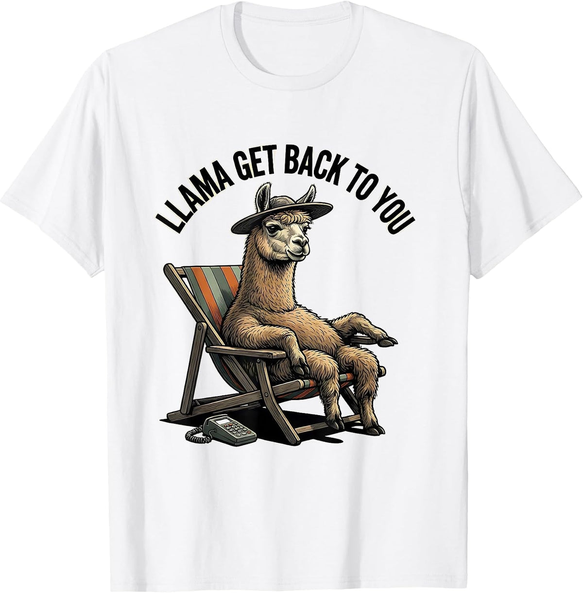 Men's Llama Get Back To You Funny Alpaca Animal Lover Gift T-Shirt - White