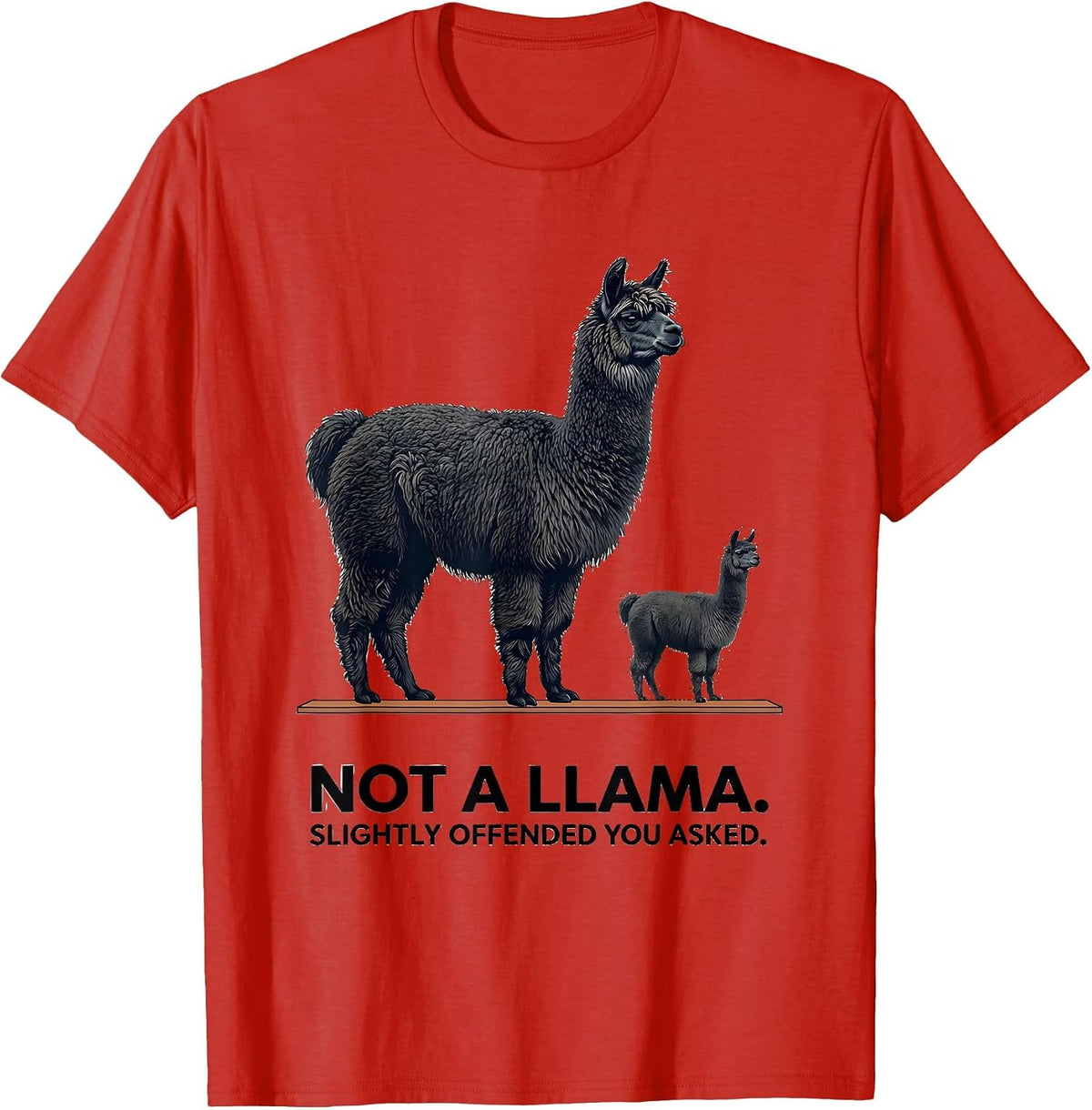 Men's Not A Llama Slightly Offended You Asked Funny Alpaca Lover T-Shirt - Red