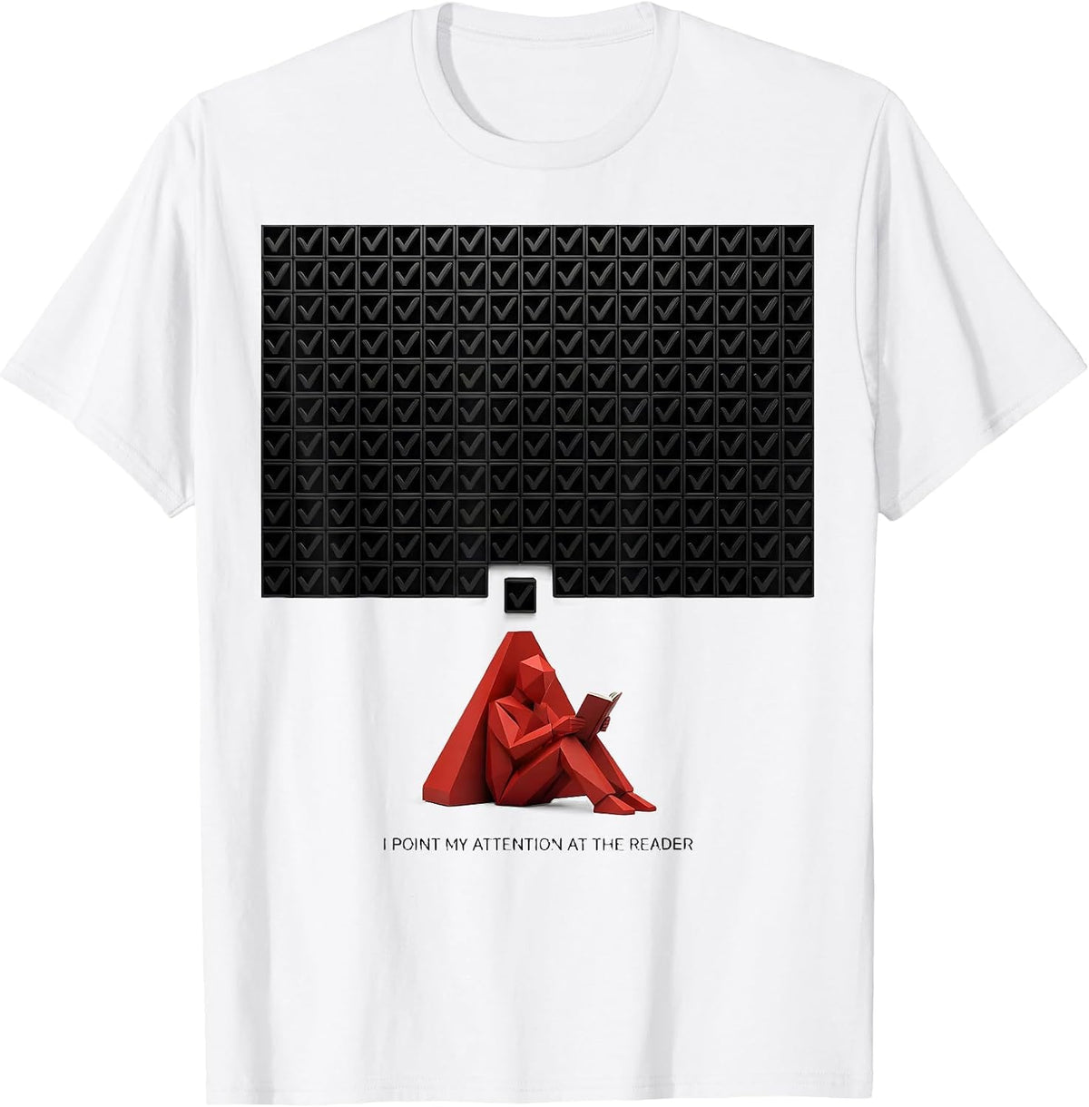Men's I Point My Attention At The Reader Geometric Dyslexia T-Shirt - White