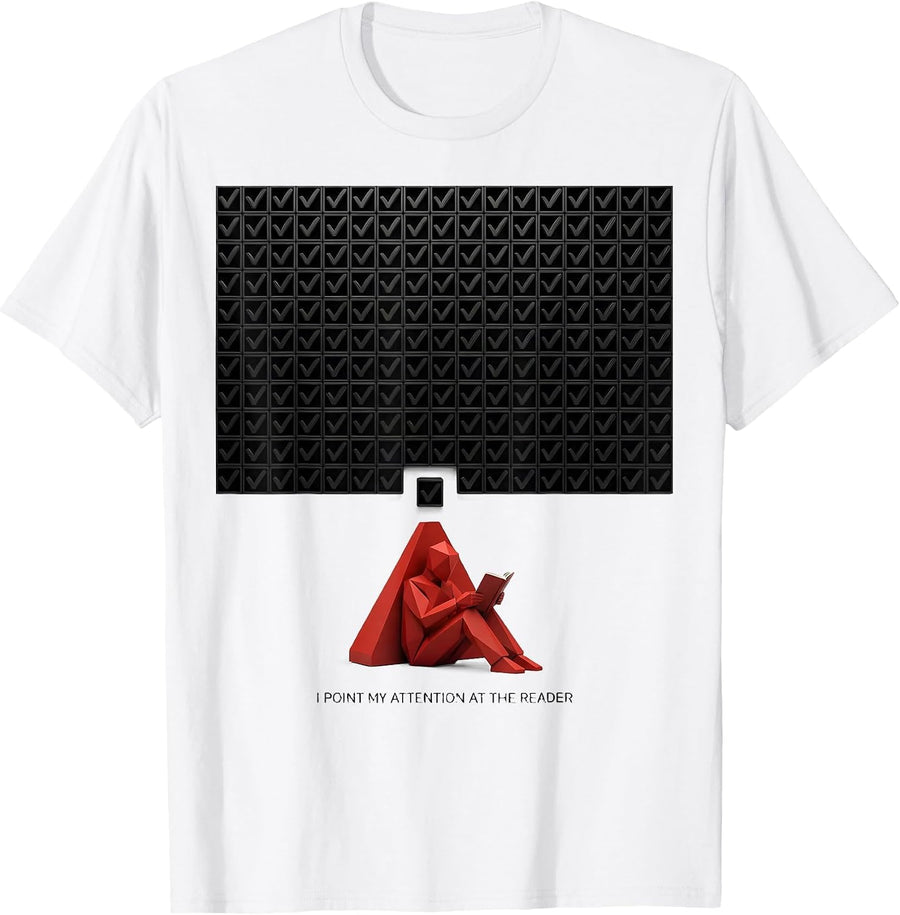 Men's I Point My Attention At The Reader Geometric Dyslexia T-Shirt - White