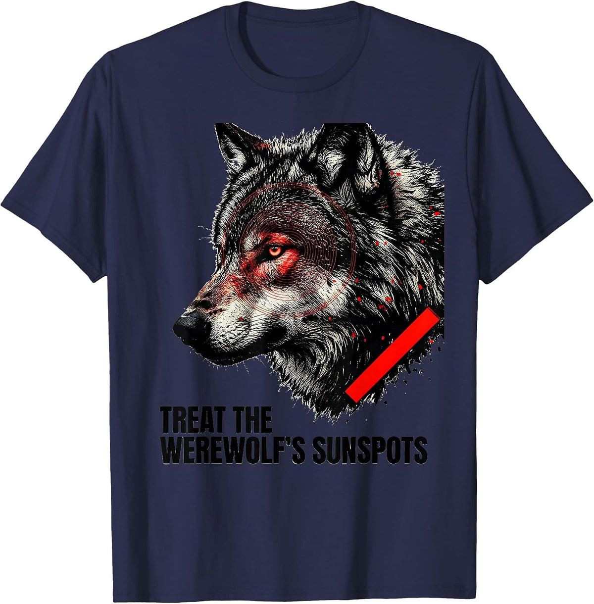 Men's Treat The Werewolf's Sunspots Funny Dermatology Halloween T-Shirt - Navy Blue