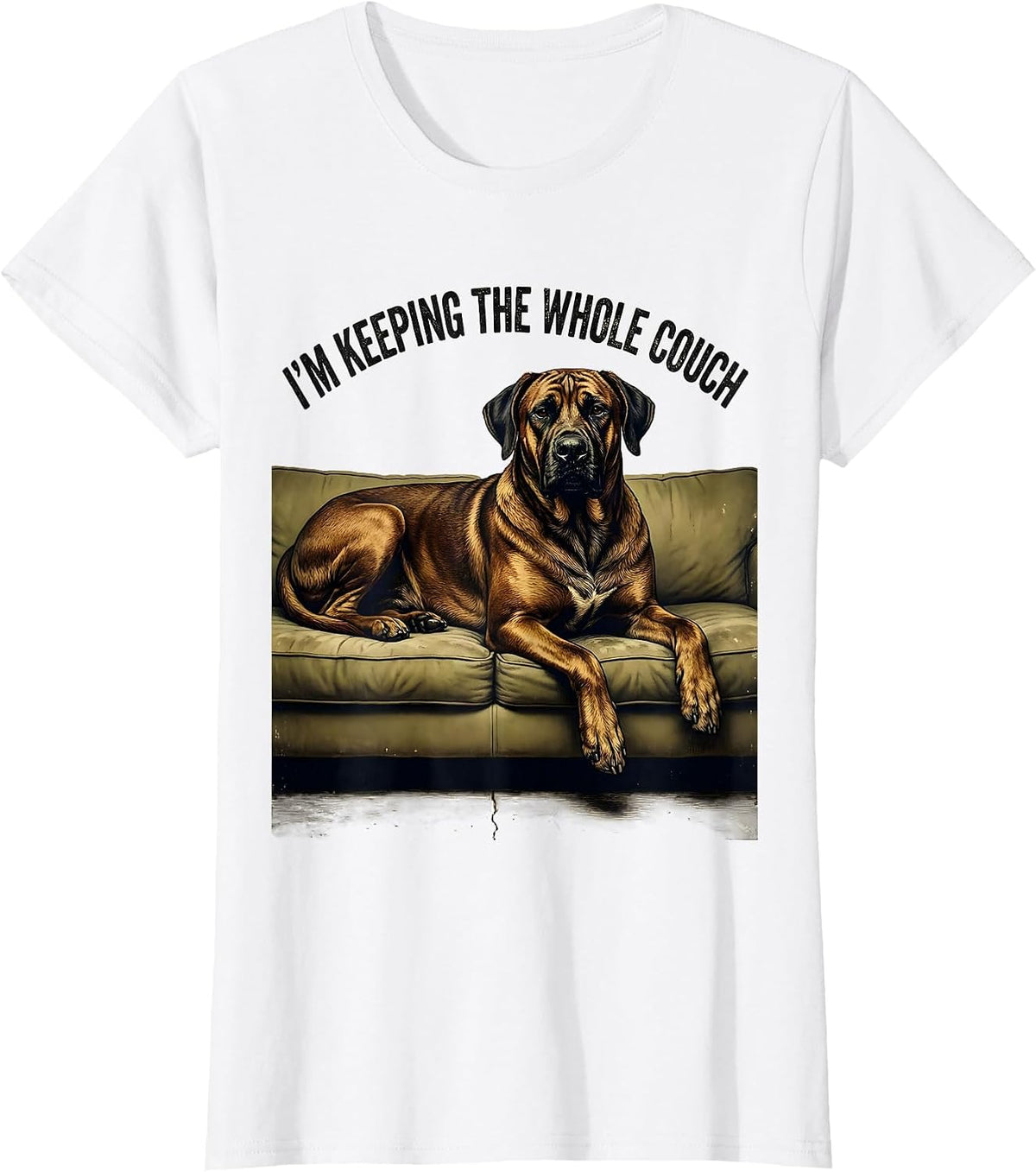 Women's I’m Keeping The Whole Couch Vintage Rhodesian Ridgeback Dog T-Shirt - White