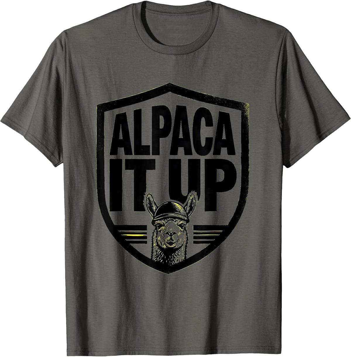 Alpaca It Up Funny Alpaca Lover Animal Humor Novelty T-Shirt - Asphalt Grey