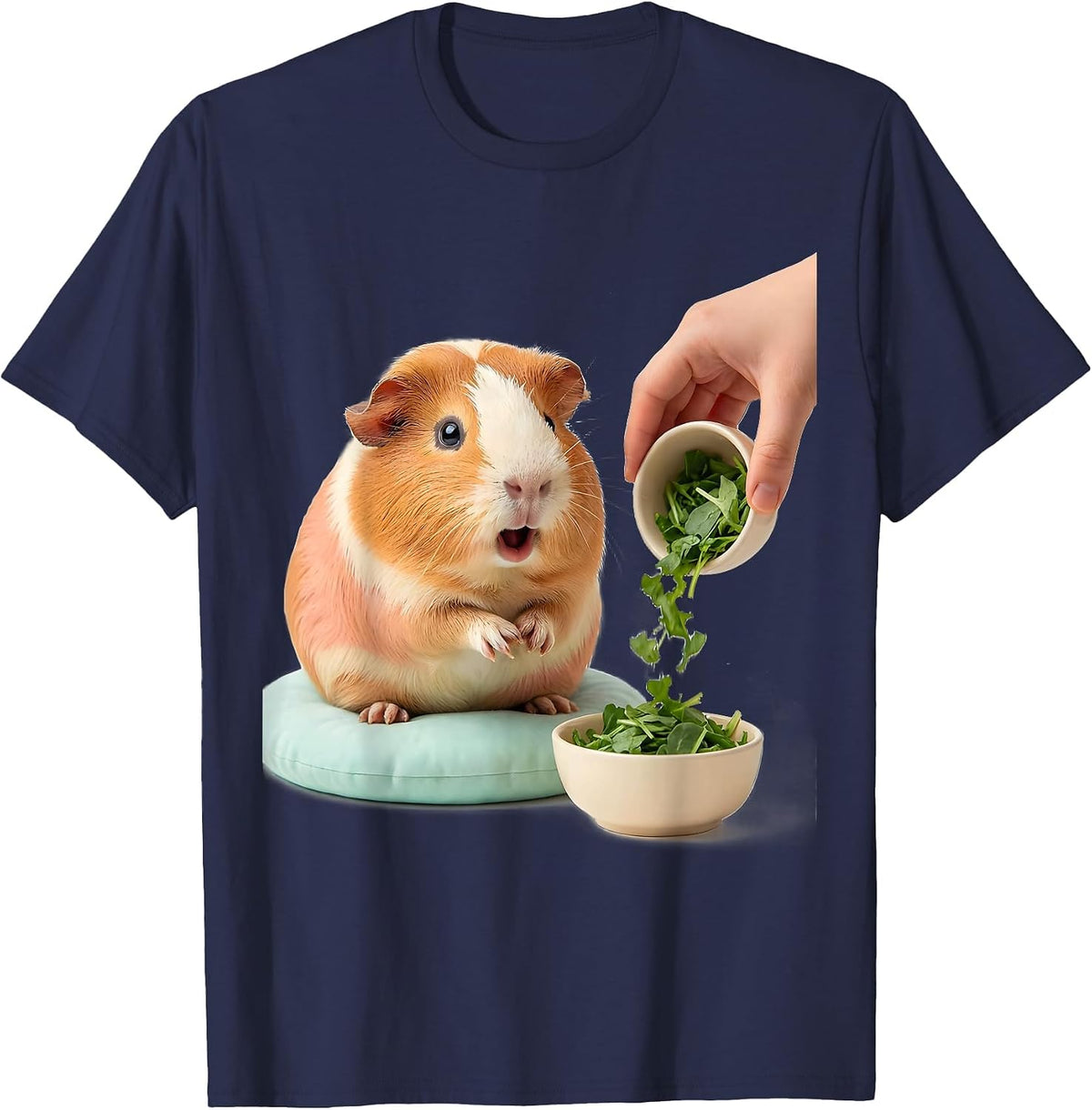 Men's Cute Tailless Guinea Pig Kawaii Pet Lover Gift T-Shirt - Navy Blue