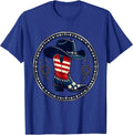 Stars and Stripes Beach Girl Patriotic Design T-Shirt - Royal Blue