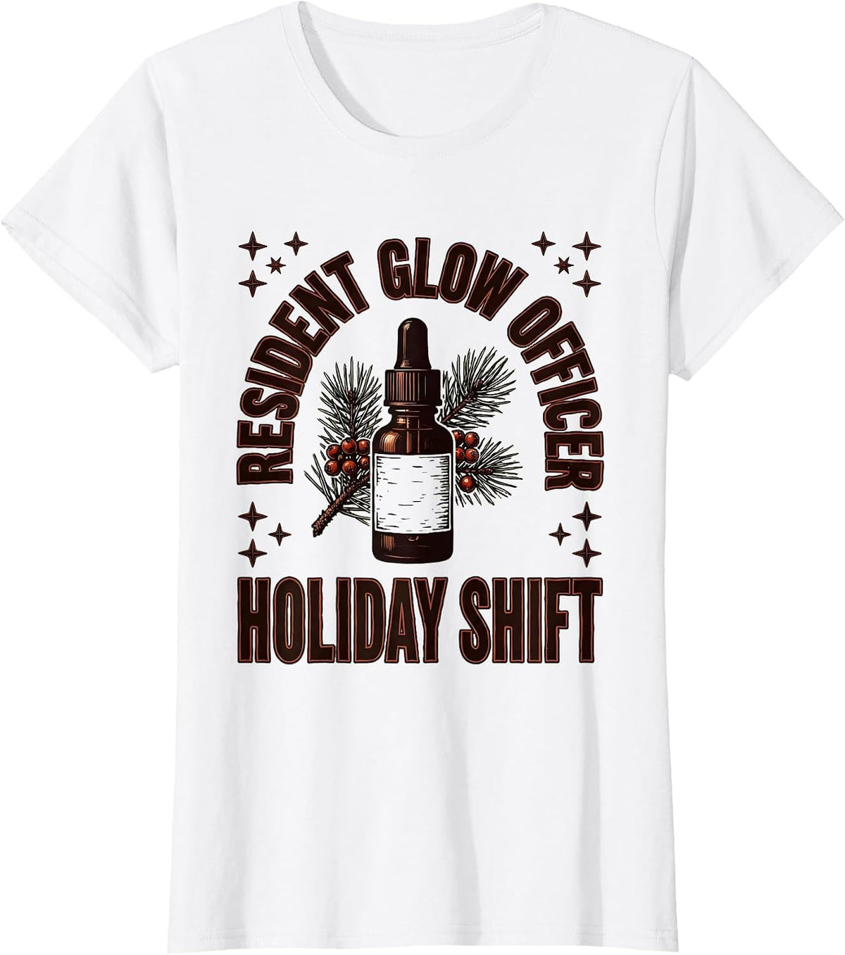 Resident Glow Officer Holiday Shift Esthetician Dermatology T-Shirt - White