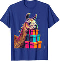 Llama Napping Christmas Llama Lover Funny Animal Gift T-Shirt - Royal Blue