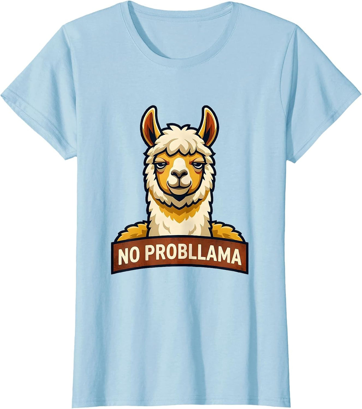 No Probllama Funny Llama Alpaca Novelty Humor Gift T-Shirt - Baby Blue