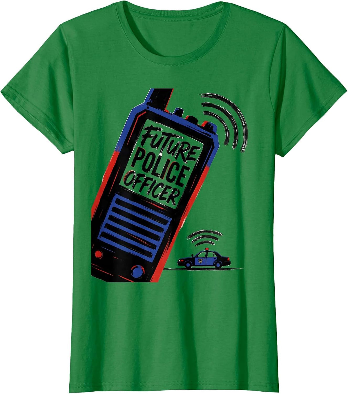 Women's Future Police Officer Sign Painter Playtime Costume Role T-Shirt - Kelly Green
