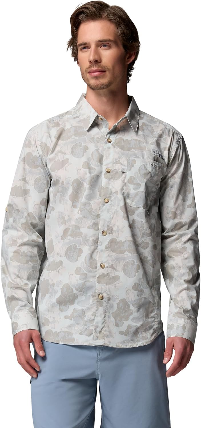 Columbia Men's PFG Harbor Peak Long Sleeve Shirt - Cool Grey Deltawoods