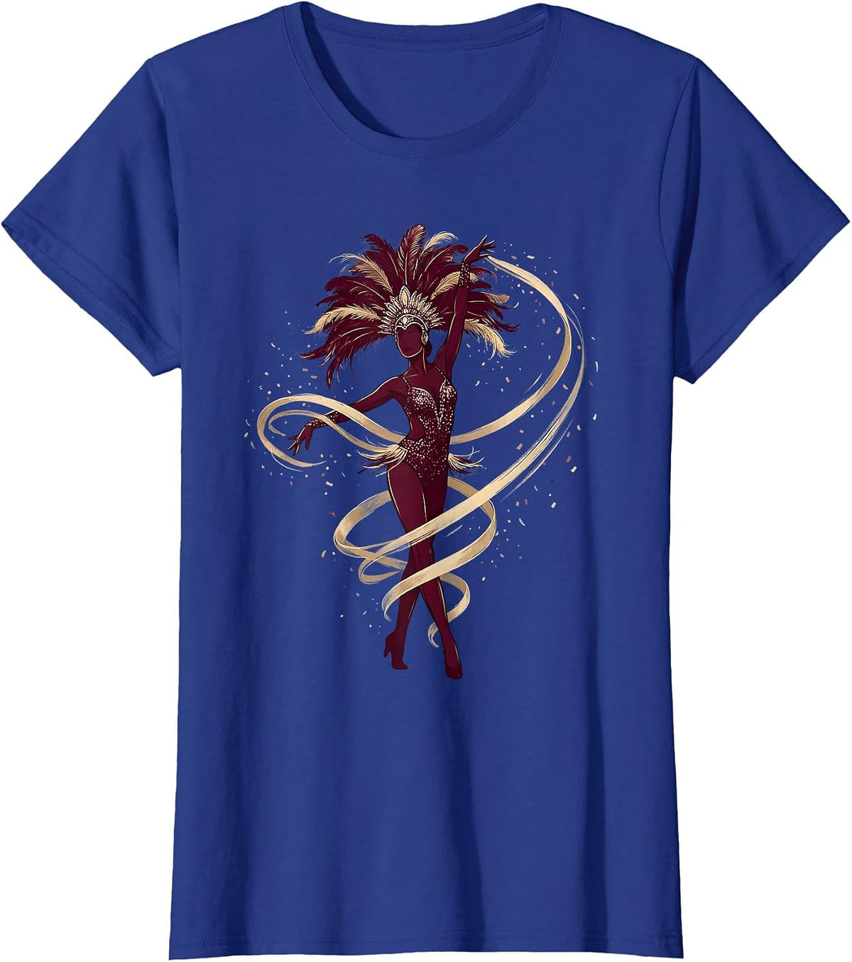 Women's Showgirl Confetti Rain Solo Dancer Graphic T-Shirt - Royal Blue