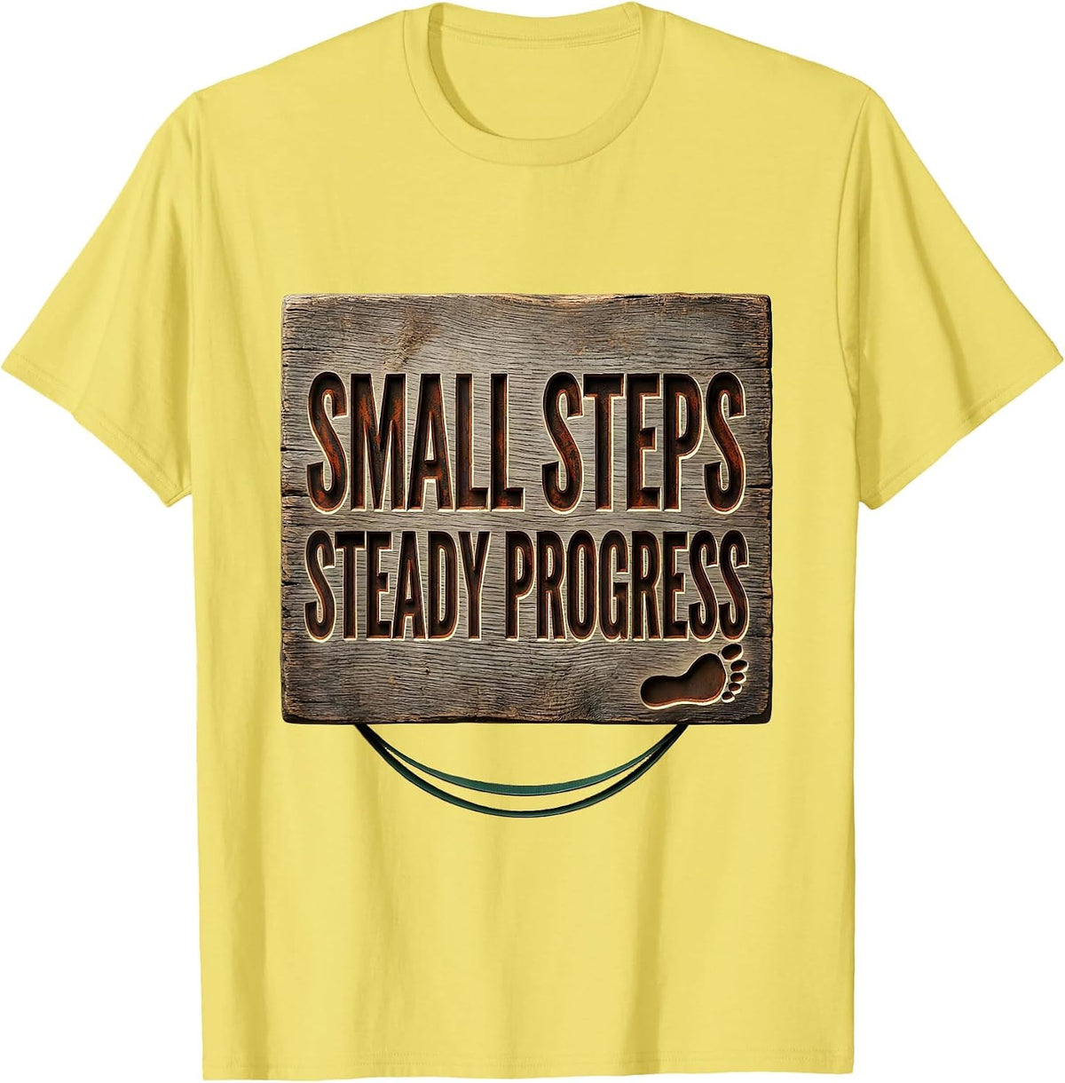 Men's Small Steps, Steady Progress Vintage Occupational Therapy OT T-Shirt - Lemon Yellow