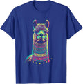 Llama Tidings To All Funny Alpaca Lover Christmas Humor T-Shirt - Royal Blue