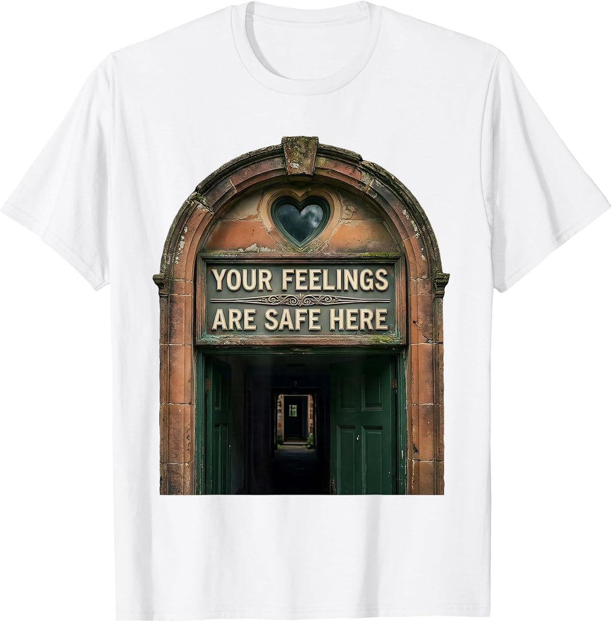 Men's Your Feelings Are Safe Here Vintage Mental Health Counselor T-Shirt - White