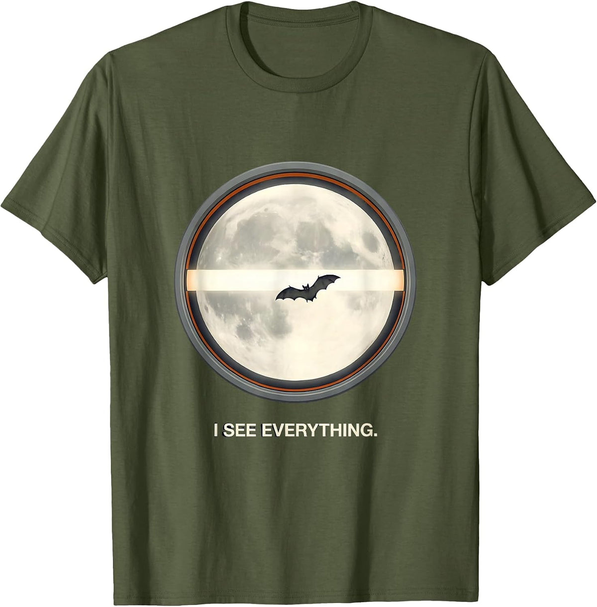 I See Everything Editorial Conceptual Dermatology Halloween T-Shirt - Olive Green