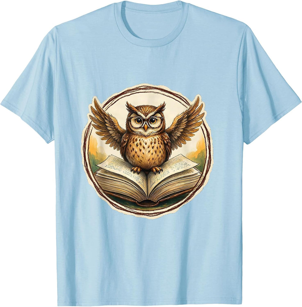 Men's Happy To See Your Face Owl Teacher Gift T-Shirt - Baby Blue