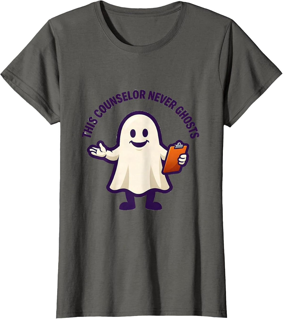 Women's This Counselor Never Ghosts Funny Mental Health Awareness T-Shirt - Asphalt Grey
