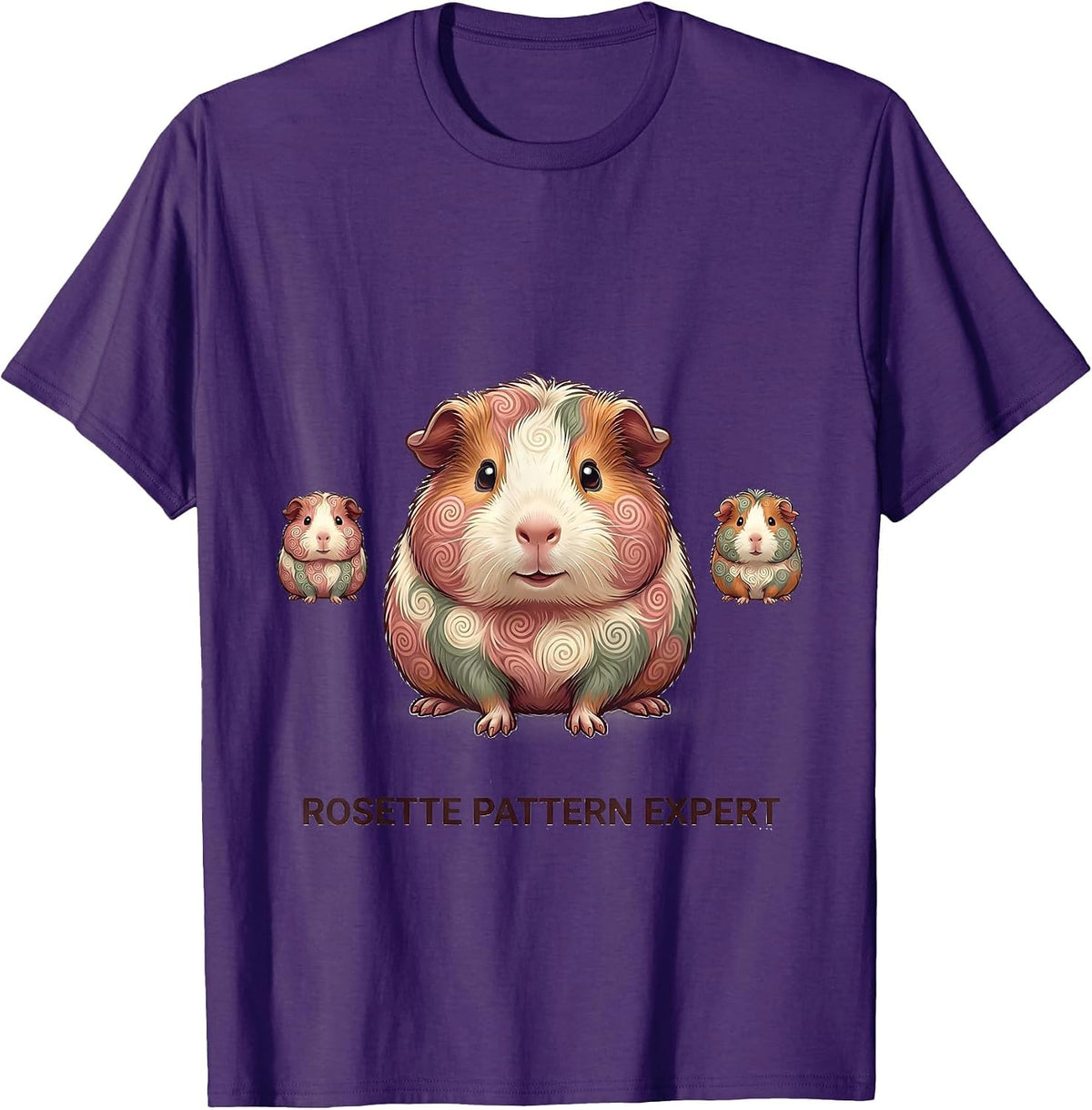 Rosette Pattern Expert Cute Kawaii Guinea Pig Lover Gift T-Shirt - Purple