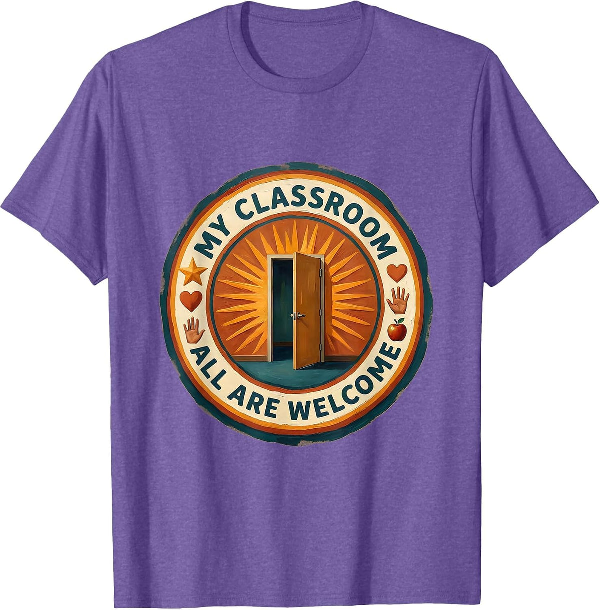 Men's My Classroom All Are Welcome Special Education Tee T-Shirt - Purple Heather